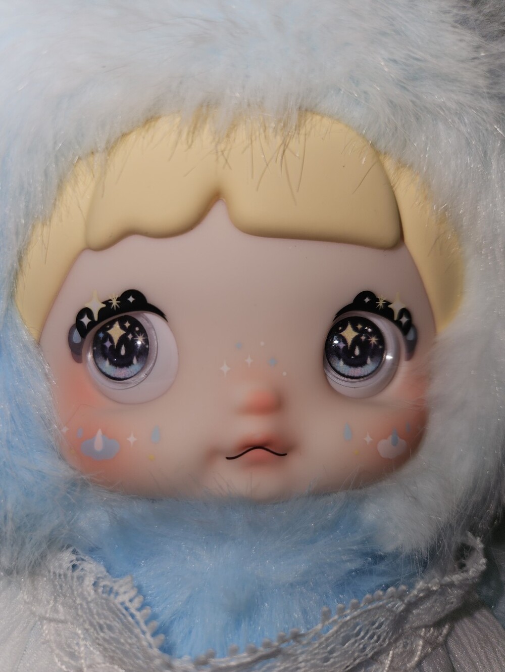 NOMMI Weather Forecast Drizzle Blue Yellow Raincoat 3 Eye Option Soft Plush Doll